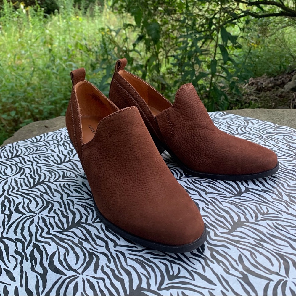 LUCKY BRAND Chocolate Brown Soft Leather Boot Shoe Bootie Gorgeous Like New